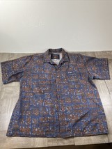 Local Motion Shirt Mens Medium Blue Short Sleeve Button Up - $12.08