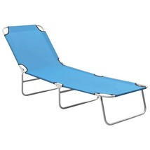vidaXL Sun Lounger Turquoise Blue Oxford fabric, Powder-coated steel - $88.17