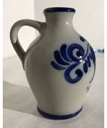 Goebel Merkelbach Salzglasur salt glaze jug cobalt blue Pinecone W. Germany - $14.85