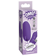 Pipedream OMG! Bullets #Happy USB-Powered Silicone Vibrating Bullet Purple - $33.54