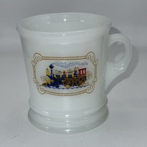 Vintage Milk Glass Avon Shaving Mug Locomotive Steam Engine Image - £11.94 GBP