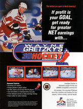 Wayne Gretzky&#39;s 3-D Hockey Arcade FLYER Original 1996 Video Game Artwork Vintage - £12.75 GBP