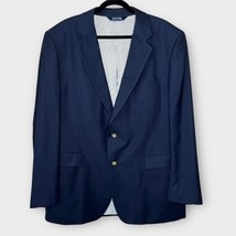 STAFFORD navy blue 2 button blazer sport coat size 46L - £22.16 GBP