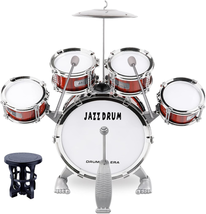 Toddler Drum Kit Kids Toy Jazz Drum Set 5 Drums with Stool Mini Band Roc... - £44.11 GBP