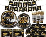 Prom 2024 Decorations Graduation Party 175 Pcs Supplies Tableware Servin... - $32.96