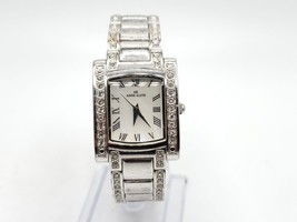 Anne Klein Watch Women New Battery Silver Tone Diamond Accent Roman Numerals - £23.91 GBP