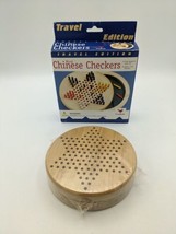 Vintage Chinese Checkers Game Travel Edition Wood Circular 4.75&quot; Inch 1999  - £11.33 GBP