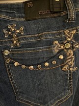 Rare Grace in LA Embellished Double Cross Back Pockets Size 27 - £29.78 GBP
