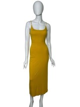 Lulus Dress Women&#39;s Small Maxi Cut Out Back with Slit Mustard Yellow Bodycon - £15.75 GBP