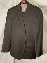 Pronto Uomo 44L 39 x 30 2 Piece Gray Pinstriped 100% Wool 2Btn Pleated Pant Suit - $122.22