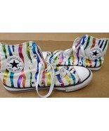 Converse Rainbow Striped High Top All-Star Chuck Taylor Junior Sneakers ... - $298.02 MXN