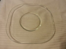 Clear Glass Dessert Plate Square With Rounded Corners 8.125&quot; Diameter - £19.65 GBP