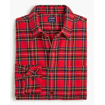 J Crew Factory Men&#39;s Classic Plaid Flannel Shirt | SMALL, Red, Black NWT - £25.93 GBP