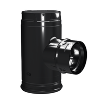 4 in. Dia. Pellet Vent Pro Black Increaser Tee with Clean-Out Tee Cap, Black - £149.96 GBP