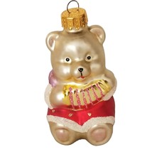 Christmas Ornament Hand Blown Glass Teddy Bear Thomas Pacconi Classics 2003 Xmas - £15.68 GBP