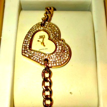 Jennifer Lopez rhinestone chain heart watch - £30.07 GBP