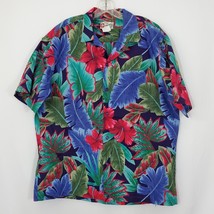 Hilo Hattie The Hawaiian Original Men&#39;s Large Shirt Hibiscus Bright Print Camp - £14.64 GBP