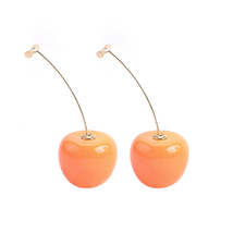 Peach &amp; Yellow Resin Cherry Ear Jackets - £10.95 GBP