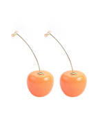 Peach &amp; Yellow Resin Cherry Ear Jackets - $13.99