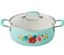 Pioneer Woman ~ BREEZY BLOSSOM ~ Nonstick ~ 5 Quart ~ Dutch Oven with Lid - £37.36 GBP