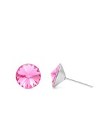 8mm Pink Swarovski Studs | Pink Crystal Earrings | October Birthstone Ea... - €16,47 EUR