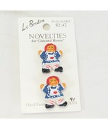 Raggedy Ann Le Bouton Buttons Mother Goose 1&quot; Set of 2 Buttons Hand Pain... - $15.67