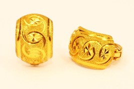 18k gold hoop   diamond cut  earring from Singapore #b7 - £309.72 GBP