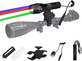 4 Color in 1 Tactical Flashlight, Red Green Blue White Light LED Hunting Flashli - £74.89 GBP