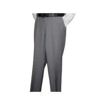 Mens Mantoni Flat Front Pants All  Wool Super 140's Classic Fit 46306-2 Gray image 9