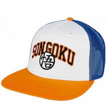 Dragon Ball Z Son Goku Embroidered &amp; Enlightenment Kanji Snapback Hat Multi-Col - £23.96 GBP