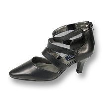  PEERAGE Lola Women Wide Width Leather Ankle Strap Pointed Toe Dress Pumps  - $39.95