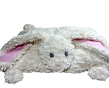 Pottery Barn Kids bunny rabbit white plush throw pillow pink ears - £23.45 GBP
