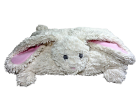Pottery Barn Kids bunny rabbit white plush throw pillow pink ears - £23.29 GBP