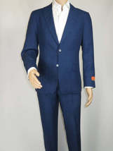 Men's ENZO Linen Spring Summer Suit Light Weight Breathable E58302-2 Navy Blue image 5