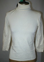 NWT New Womens 6 RED Valentino Off White Beige LS Turtleneck Italy 42 Top Design - £545.20 GBP