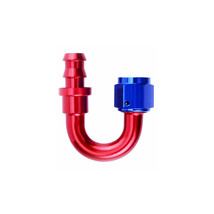 180 Degree 6AN AN6 Push Lock Hose End Fitting/Adaptor Red&amp;Blue Universal - £5.41 GBP
