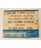 Allman Bros. Band 1980 Concert Ticket Stub San Diego Open A Theatre Aug.... - £3.13 GBP