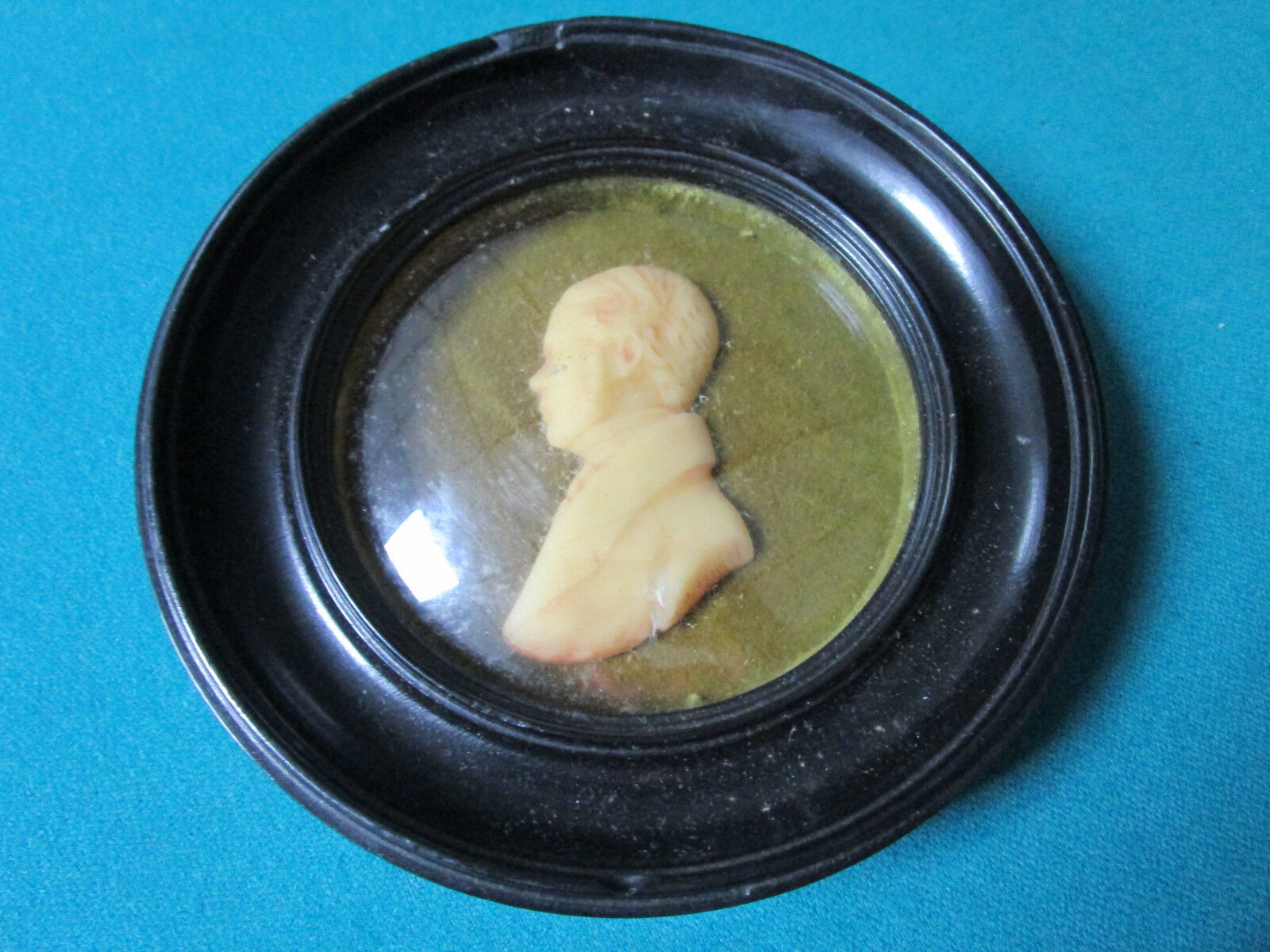 Primary image for James Tassie 1770s portrait WAX bust UNIDENTIFIED CHARACTER ROUND FRAME