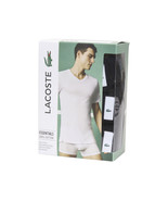 Lacoste Essentials 3 Pack BLACK Slim Fit V Neck T-shirts Cotton NWT STY ... - $521.69 MXN