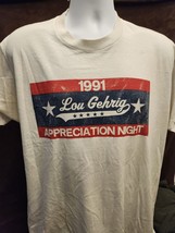1991 Lou Gehrig Appreciation Night T-shirt Vintage - £25.75 GBP