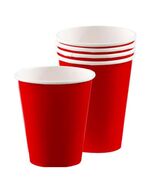 Solid Apple Red Paper Cups Birthday Party Supplies 8 Per Package 9 oz New - $54.41 MXN