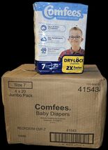 COMFEES DIAPERS Size 7 Case (80ct) - 4 Packs of 20 (SEALED PACKS/CASE) (... - $33.80 CAD