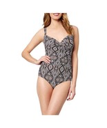 Catalina Ladies Swimsuit 1-Piece Adjustable Straps Ruched Snake Print Si... - £22.79 GBP