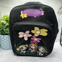 The Power Puff Girls Y2K Cartoon Network Black Mini Backpack Floral - $37.23