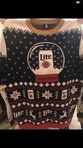 Miller Lite 2019 Ugly Sweater Size Large Plus Knit Cap Pom Pom Beanie Brand New - £41.30 GBP