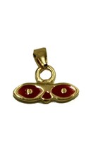 Saint Lucy Eye Pendant 18k Gold Plated with 20&quot; chain Santa Lucia Charm Red New - £11.96 GBP