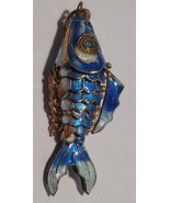 Vintage Cloisonne Enamel Fish Koi Articulated 2&quot; - $266.04 MXN