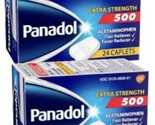 48 PANADOL 500 mg Extra Strength Caplets Pain Reliever 2 Pack - 24 - £13.62 GBP