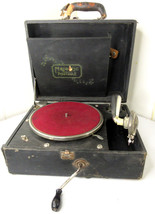 Majestic Junior Portable Hand-Crank Phonograph Case Record Player - Need... - $64.30