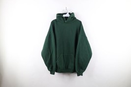 Vtg 90s Streetwear Mens 2XL Faded Blank Heavyweight Hoodie Sweatshirt Gr... - $98.95